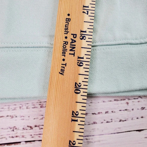 Columbia Trek Sweatshirt Women Medium Mint Blue Cropped 1/2 Zip French Terry - Picture 8 of 14